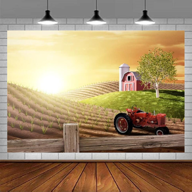 Agriculture Farming Background - Poranna, ruchoma farma, fotografia, tło, wschód