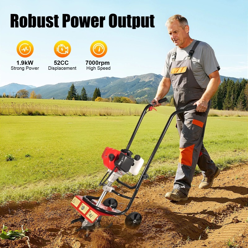 Kultywator, 52 cm3, 2-suwowy,  – Soil Tilling Cultivator recenzja i cena